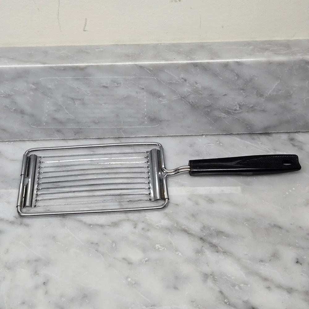 VTG Ekco Slicer Stainless Tomato Cheese‎ Cutter Black Handle USA Kitchen Utensil